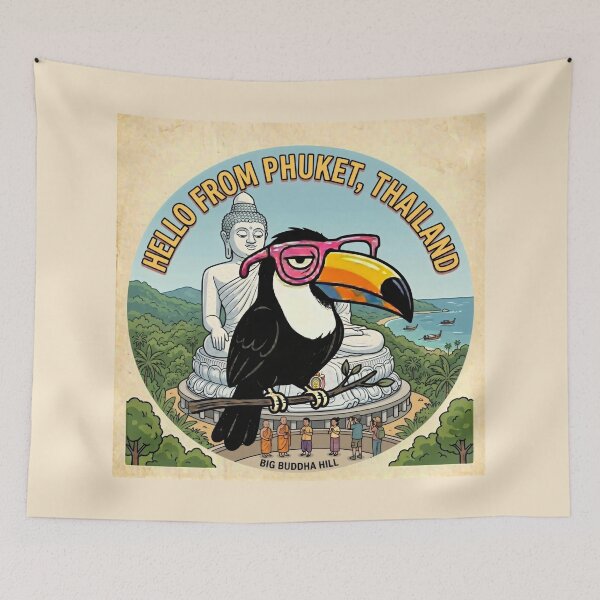 Item preview, Cartoon Thailand Toucan at Phuket Buddha designed and sold by SplashTastic.
