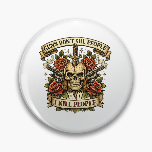 Item preview, Guns don't kill people I kill people, Retro Vintage Cow-Duck designed and sold by graphic-genie.