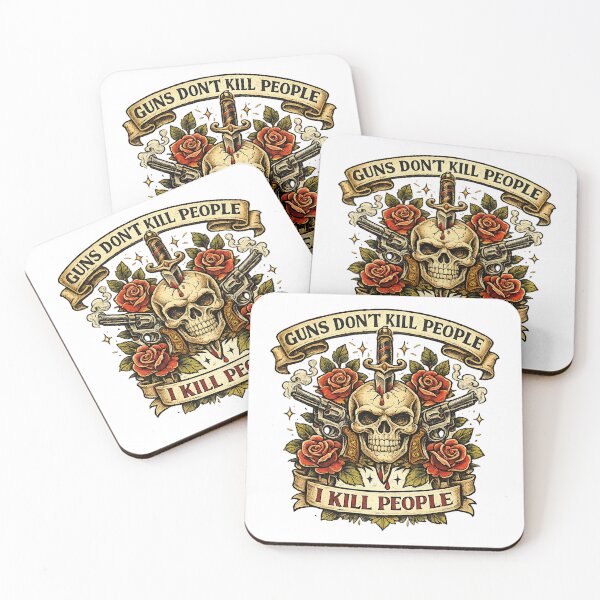 Item preview, Guns don't kill people I kill people, Retro Vintage Cow-Duck designed and sold by graphic-genie.