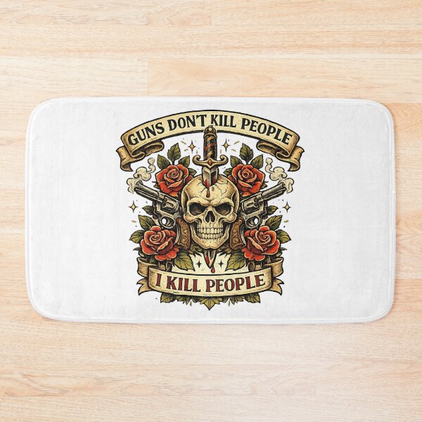 Item preview, Guns don't kill people I kill people, Retro Vintage Cow-Duck designed and sold by graphic-genie.