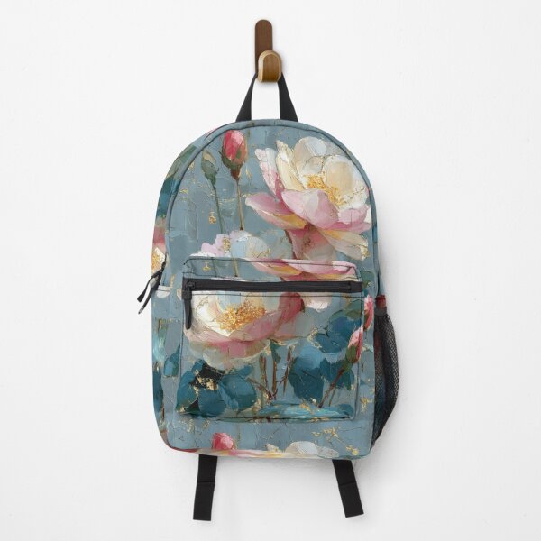 Item preview, Elegant Oil Painted Peonies with Gold Leaf Accents designed and sold by colorful-white.