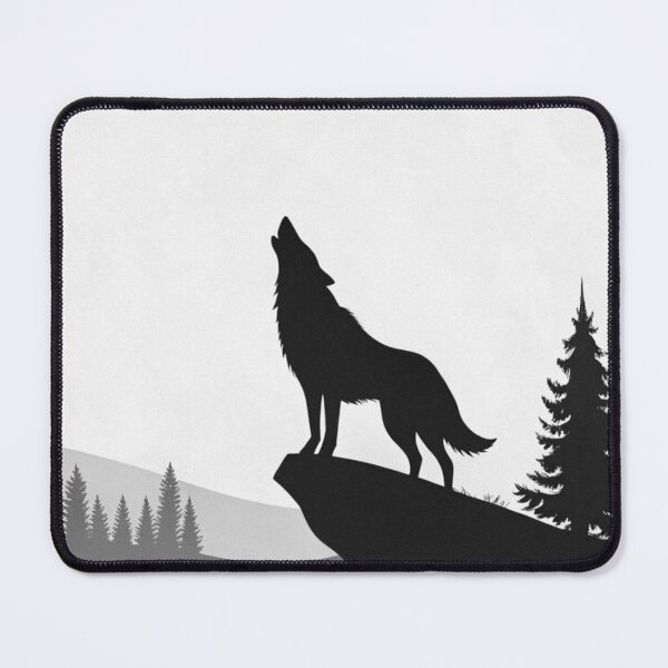 Item preview, Wolf Howling Moon Minimal Silhouette Nature Landscape Design designed and sold by PureFit.