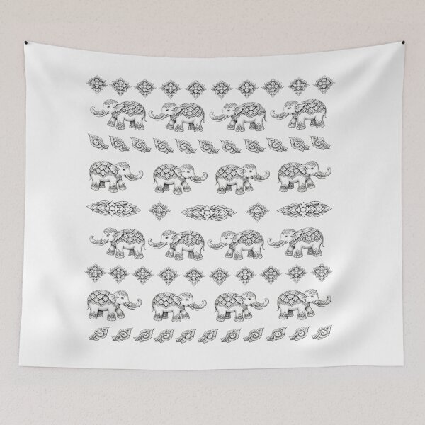 Item preview, Cute Elephant Pattern Tribal Boho Style Animal Design designed and sold by NeO² Studio.