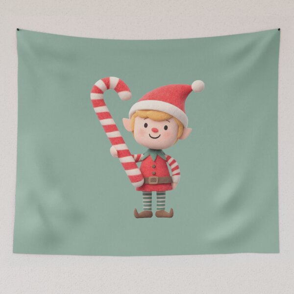 Item preview, Christmas Elf with Candy Cane designed and sold by Dew Drop Designs.