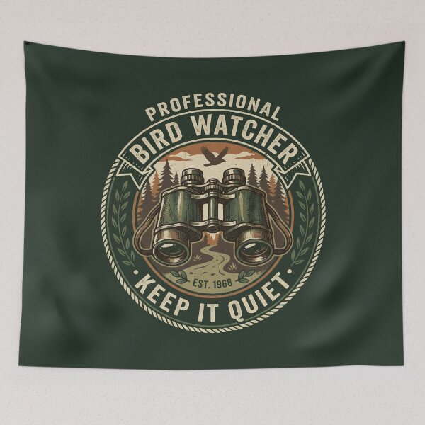Item preview, Retro Birding Professional Bird Watcher Badge designed and sold by SplashTastic.