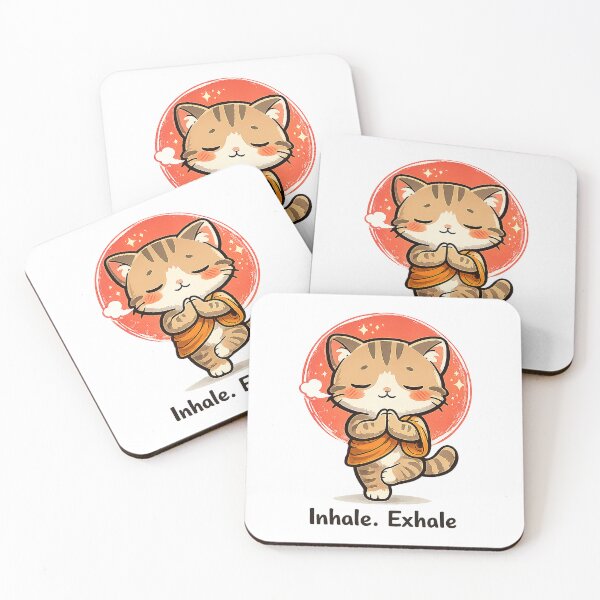Item preview, Inhale, Exhale Yoga Cat designed and sold by AlvelinaCP.