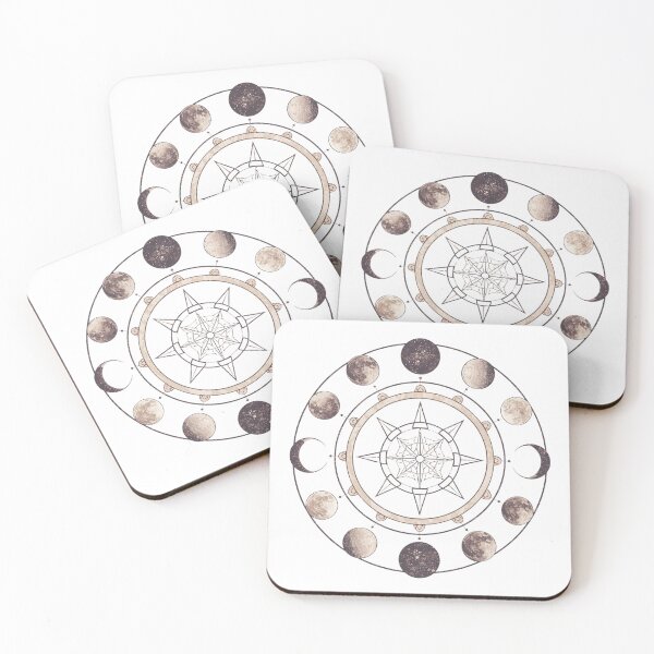 Item preview, Moon Phases Magic – Boho Celestial Astrology Illustration designed and sold by catcurio.