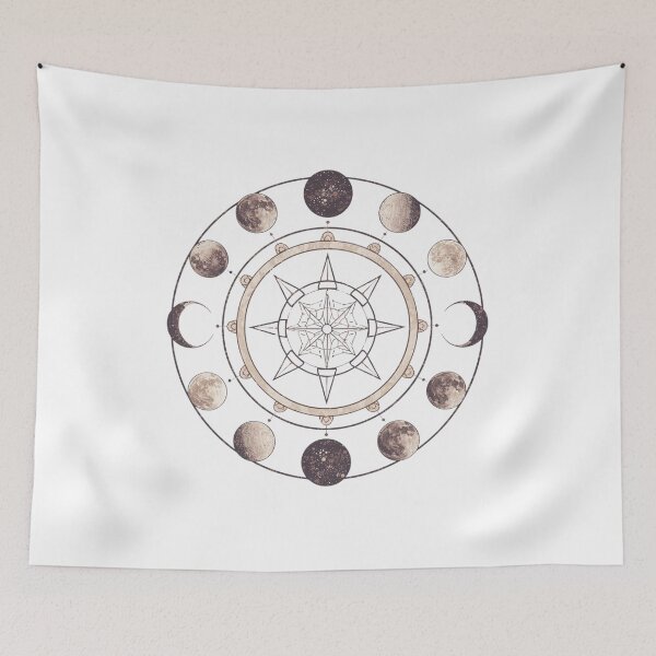 Item preview, Moon Phases Magic – Boho Celestial Astrology Illustration designed and sold by catcurio.