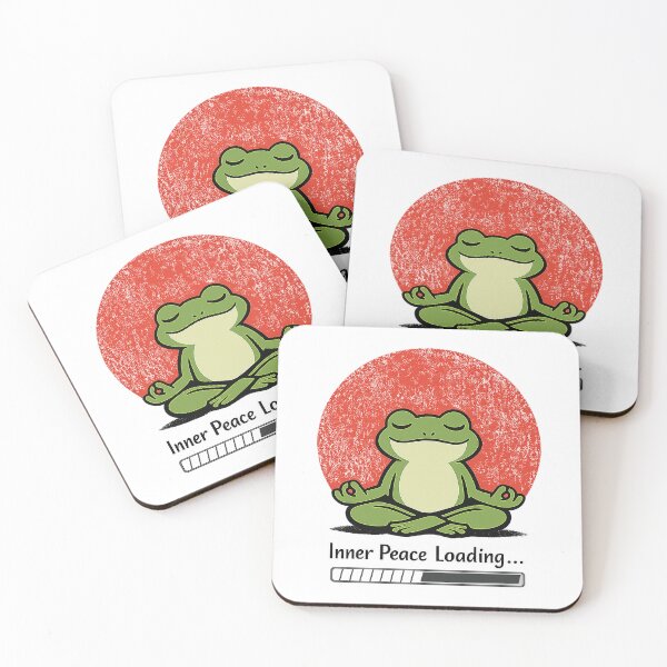 Item preview, Inner Peace Loading Yoga Frog designed and sold by AlvelinaCP.