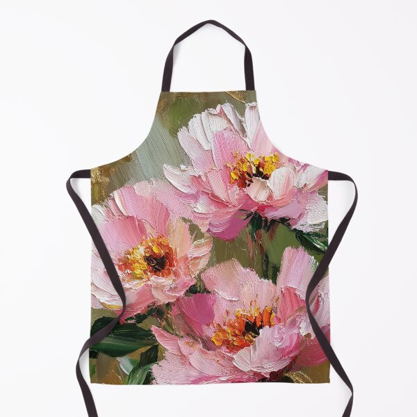 Item preview, Radiant Pink Peonies with Golden Impasto Texture designed and sold by colorful-white.