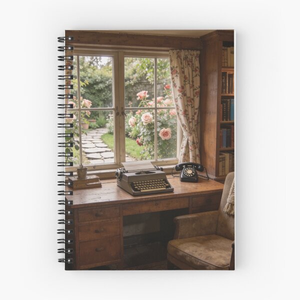 Item preview, 1960s Stylish Reading Room with Garden View, Vintage Bookish Interior Artwork designed and sold by BlareBlare.