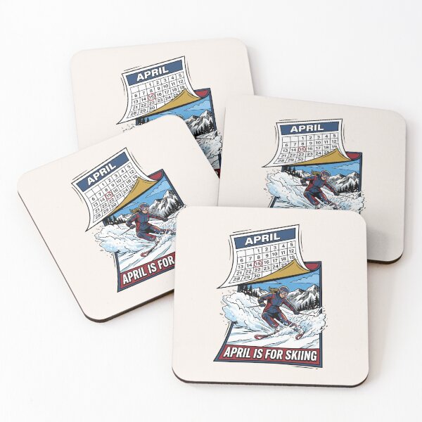 Item preview, Retro Skiing April is for Skiing Calendar designed and sold by SplashTastic.