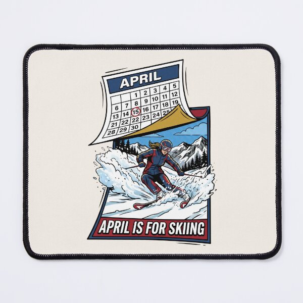 Item preview, Retro Skiing April is for Skiing Calendar designed and sold by SplashTastic.