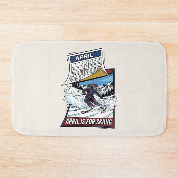 Item preview, Retro Skiing April is for Skiing Calendar designed and sold by SplashTastic.
