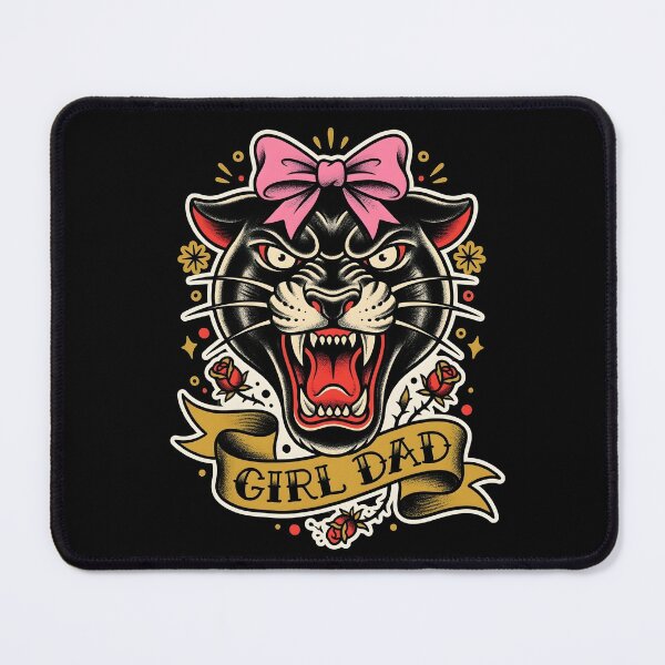 Item preview, Girl Dad — Traditional Tattoo Panther Pink Bow Art, Father's Day Gift from Daughter designed and sold by Luminari Creations.