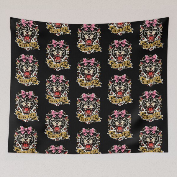 Item preview, Girl Dad — Traditional Tattoo Panther Pink Bow Art, Father's Day Gift from Daughter designed and sold by Luminari Creations.