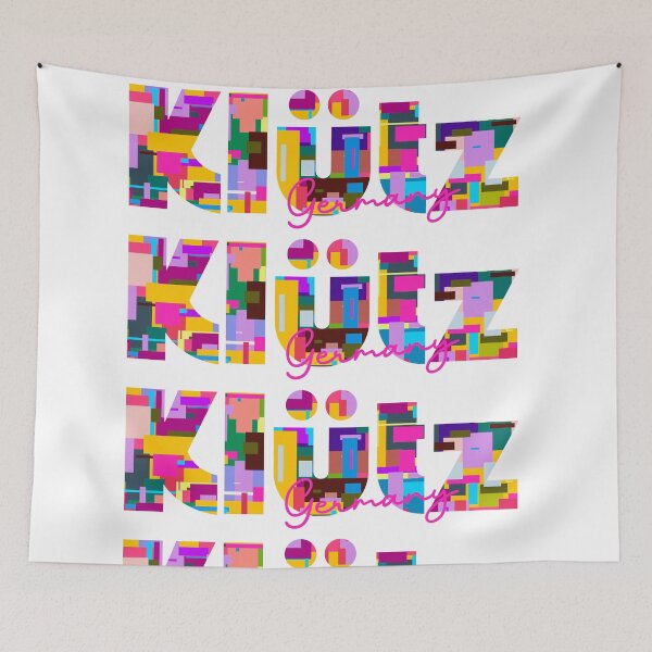 Item preview, Klütz, Germany, Vibrant Abstract City Typography Art designed and sold by Wanderful-roads.