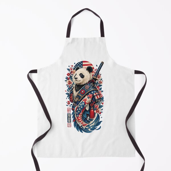 Item preview, Patriotic Samurai Panda with Koi Fish – USA Flag Japanese Tattoo Style designed and sold by RJACreative.