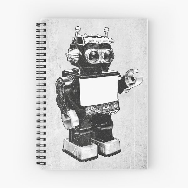 Item preview, Saturn TV Robot Vintage Tin Toy Dark Retro Art designed and sold by Ghoul Enterprises.