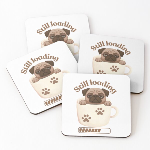 Item preview, Still Loading Pug – Sleepy Coffee Dog Sticker designed and sold by Bud the Pug & Friends .