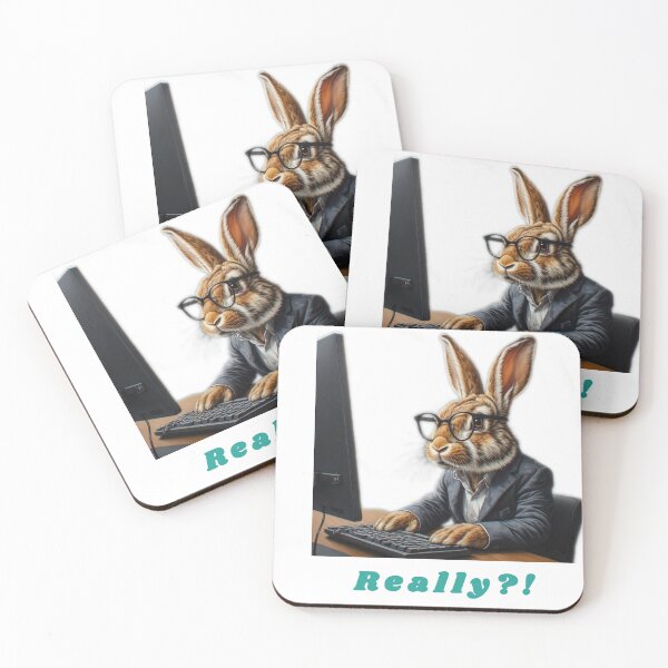 Item preview, Reallly?! a Geek Bunny gift, for the animal lover and computer geek designed and sold by PiperParrot.