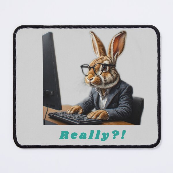 Item preview, Reallly?! a Geek Bunny gift, for the animal lover and computer geek designed and sold by PiperParrot.