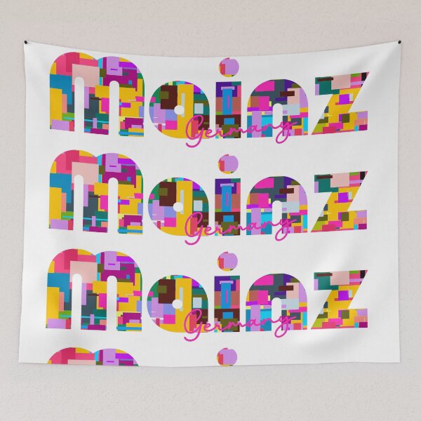 Item preview, Mainz, Germany, Vibrant Abstract City Typography Art designed and sold by Wanderful-roads.