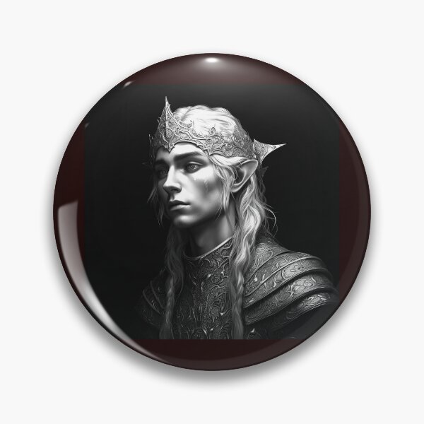 Item preview, Elven Prince Black and White Fantasy Portrait designed and sold by inkoutninja.