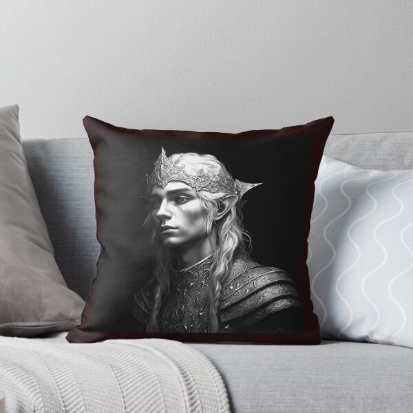 Item preview, Elven Prince Black and White Fantasy Portrait designed and sold by inkoutninja.