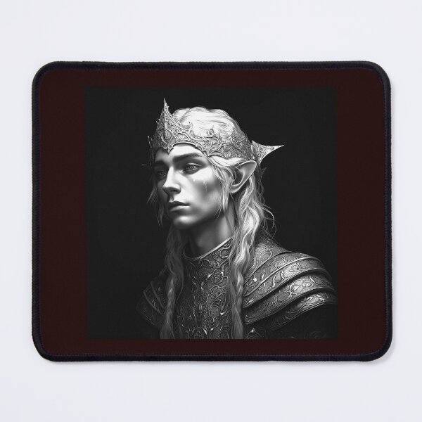 Item preview, Elven Prince Black and White Fantasy Portrait designed and sold by inkoutninja.