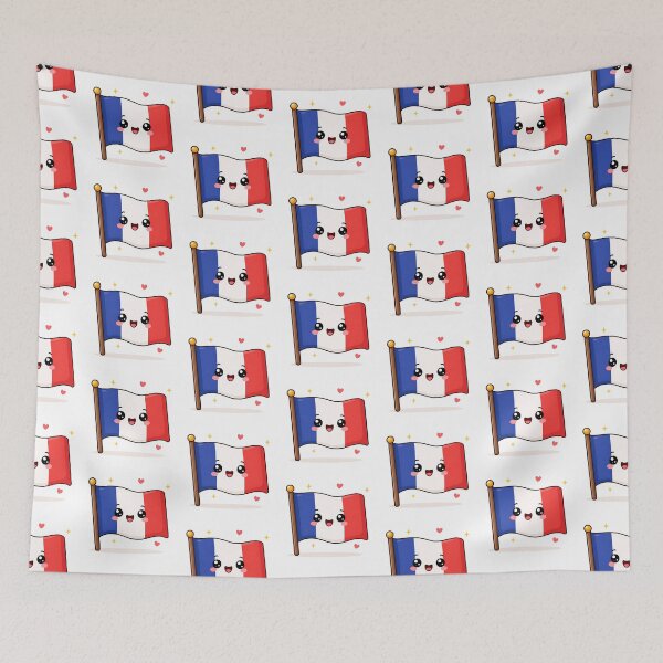 Item preview, Bandera francesa kawaii designed and sold by Collection Touillette.