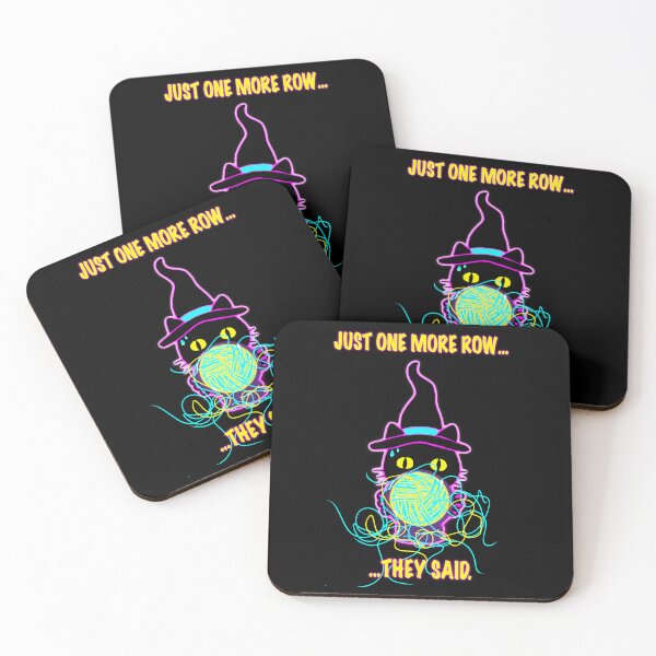 Item preview, Just One More Row… They Said Sticker – Funny Knitting Cat, Yarn Chaos, Frogging Humor designed and sold by ArtyWares.