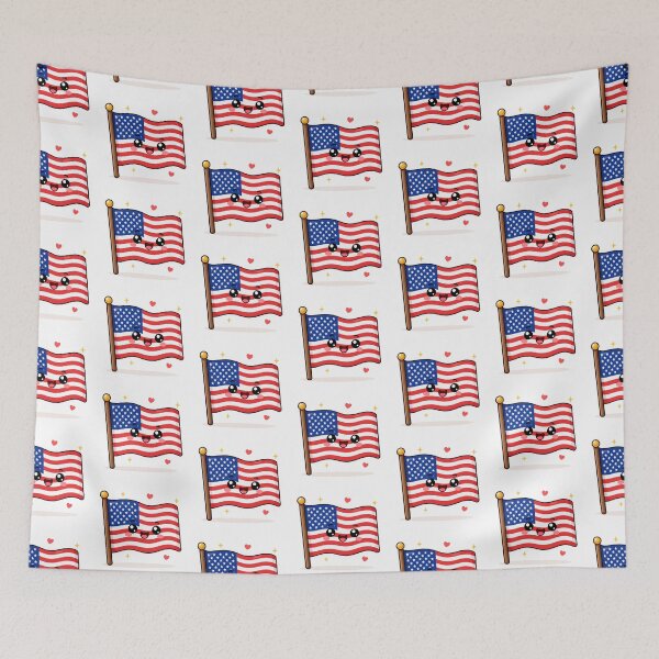 Item preview, Bandera kawaii de EE. UU. designed and sold by Collection Touillette.