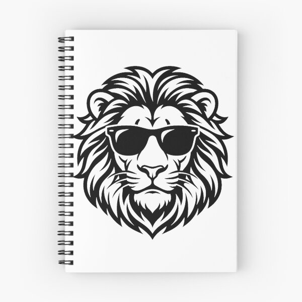 Item preview, Cool Lion with Sunglasses Black and White Illustration designed and sold by Ar0undTheW0rld.