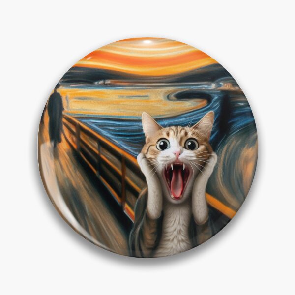 Item preview, Munch Scream Cat parody of Edvard Munch painting designed and sold by ArtUnova.