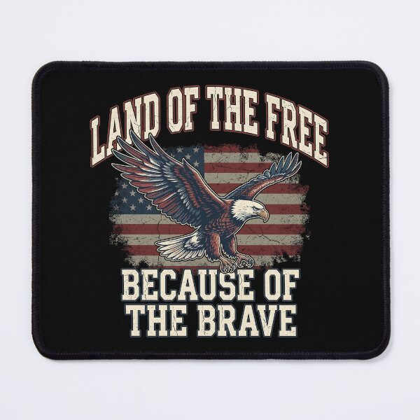 Item preview, Land of the Free Because of the Brave — Patriotic Bald Eagle American Flag Art, Memorial Day Gift designed and sold by Luminari Creations.