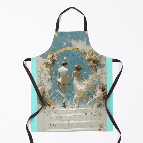 Artikelvorschau, Romantisches Hochzeitspaar, verträumte Gold-Impasto-Kunst entworfen und verkauft von colorful-white.
