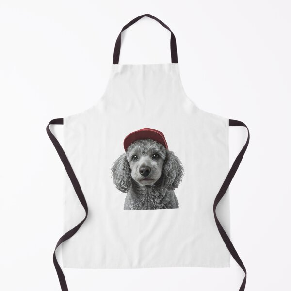 Item preview, Poodle in Red Cap | Black and White Retro Dog Portrait designed and sold by WorkXPlay.