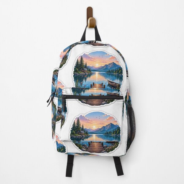 Item preview, Peaceful Lake Sunset Nature Scenic Sticker designed and sold by Ishratparween11.