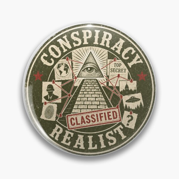 Item preview, Conspiracy Realist Vintage Badge Illuminati All Seeing Eye True Crime Paranormal Gift designed and sold by Amnesia-Proto.
