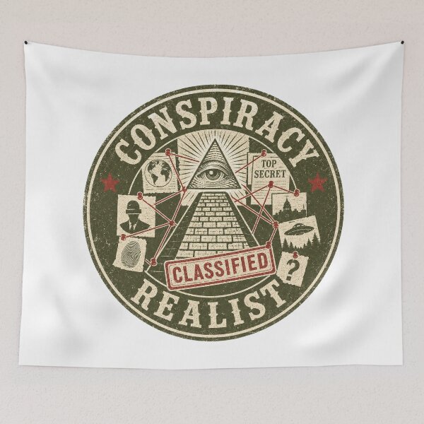 Item preview, Conspiracy Realist Vintage Badge Illuminati All Seeing Eye True Crime Paranormal Gift designed and sold by Amnesia-Proto.