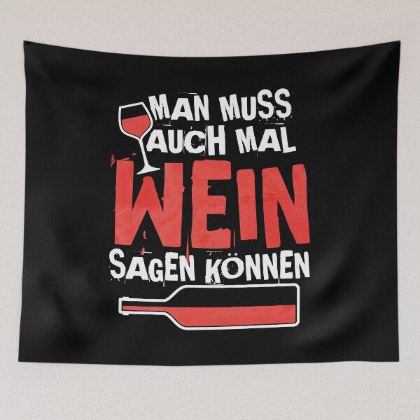 Item preview, Funny German Wine Quote Shirt "Man muss auch mal Wein sagen können" (You Have to Be Able to Say Wine Sometimes) T-Shirt, Wine Lover Gift, Drinking Humor Tee, Oktoberfest Party Shirt designed and sold by EichStore.