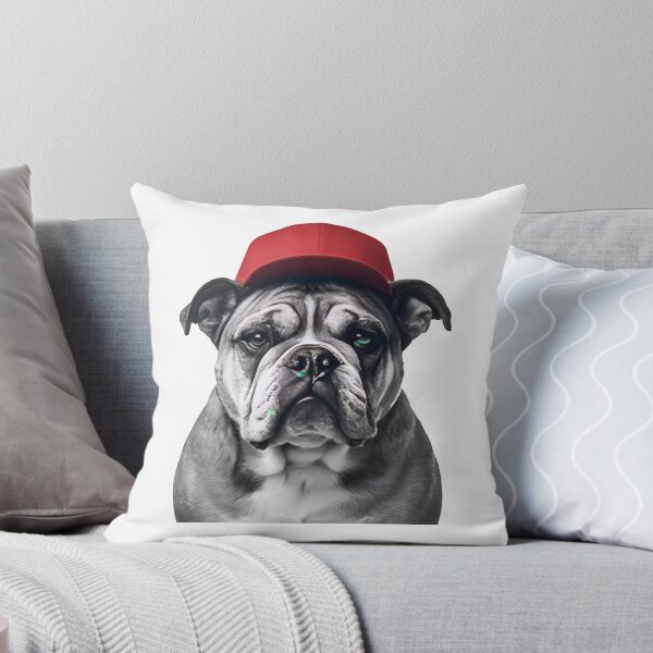 Item preview, Bulldog Red Cap | Vintage Black and White Dog Photo designed and sold by WorkXPlay.