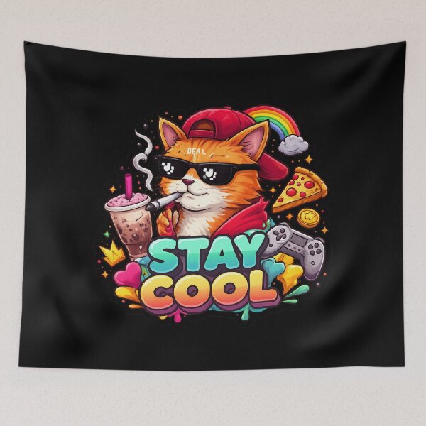 Item preview, Stay Cool Vibes – Chill Cat Streetwear Aesthetic Design designed and sold by WinterStorm01.
