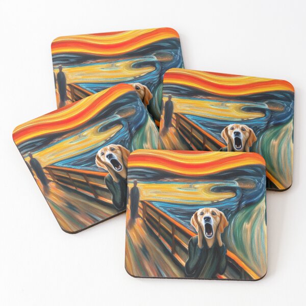 Item preview, Munch Scream Dog parody of Edvard Munch painting designed and sold by ArtUnova.