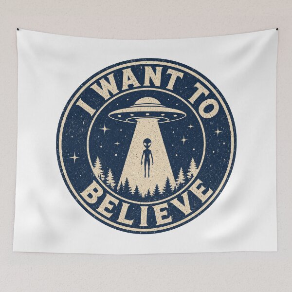 Item preview, I Want To Believe Roswell 1947 Vintage UFO Alien Conspiracy X Files Aesthetic designed and sold by Amnesia-Proto.