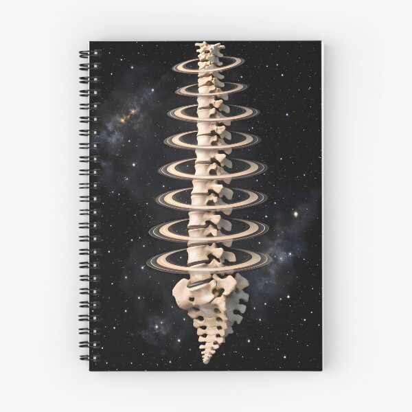 Item preview, The Orbiting Spine | Celestial Anatomy & Saturn Ring Fine-Line Art designed and sold by Studio77-Gothic.