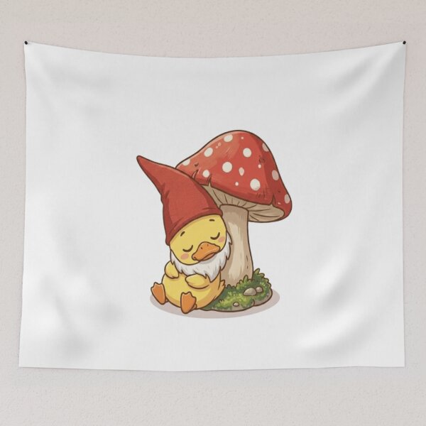 Item preview, Cute Duck Gnome Sleeping Mushroom designed and sold by Ella_Sketch.