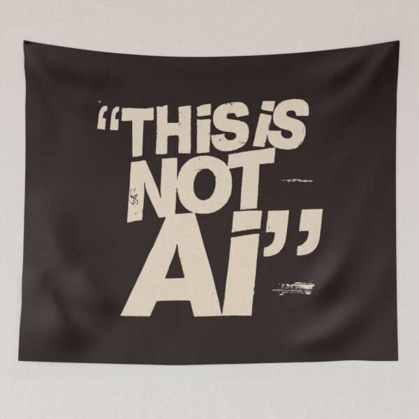 Item preview, This Is Not AI Typography sticker design designed and sold by lilacWhim.