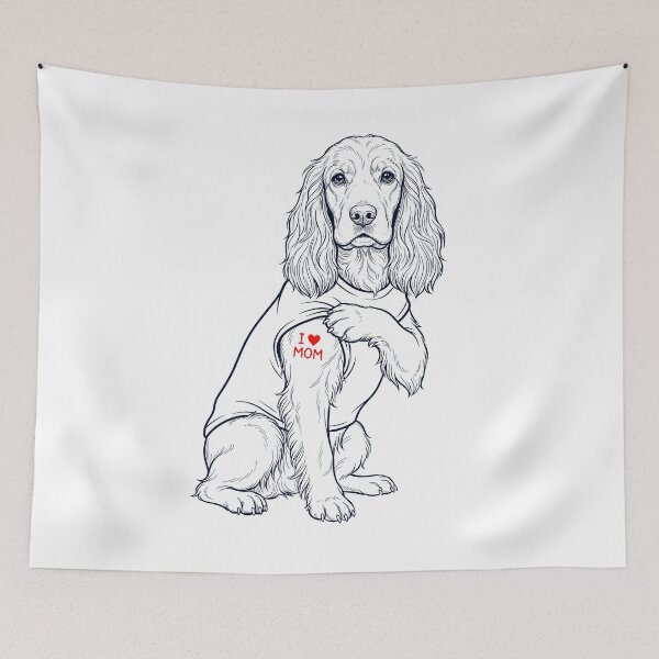 Artikelvorschau, Vintage-Tattoo mit englischer Cocker Spaniel-Mama, Hundeliebhaberin entworfen und verkauft von TerryConnells.